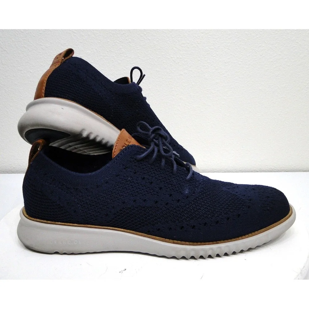 Cole Haan 2.ZeroGrand Stitchlite Wingtip Oxford Marine Blue‎ Mens 10 D C27569
